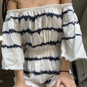 tie dye off the shoulder romper
